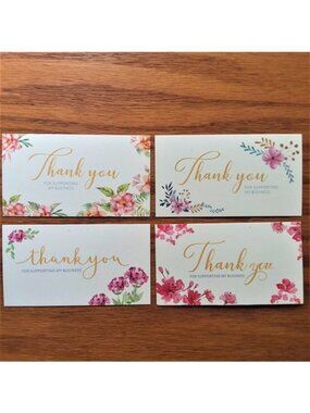Thank You  Business Cards 100 Supporting Small Business 4 designs Floral Stylish